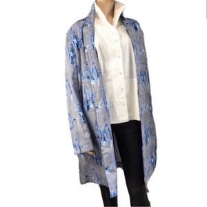 Alfani Navy and White Houndstooth Jacket